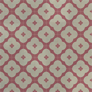 Retro Red and White Floral Tile