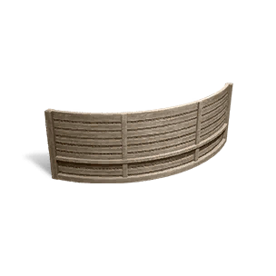 Half-Height Wooden Curved Wall