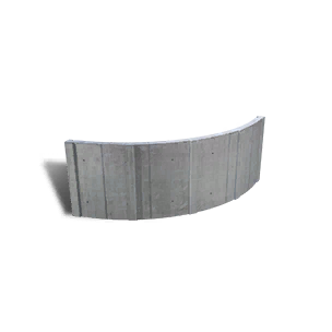 Half-Height Concrete Curved Wall