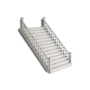 Plaster White Concrete Long Steps