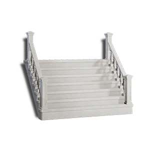 Plaster White Concrete Elevated Steps