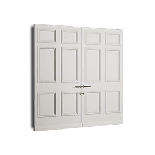 White Solid Wood Double Doors