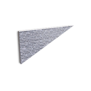 Half-Height Stone Inv Right-sloping Wall