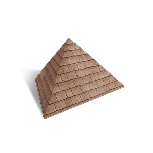Half-Height Stone Triangular Pyramid Roof