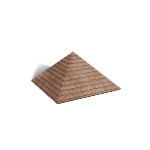 Half-Height Stone Rectangular Pyramid Roof