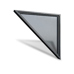 Small Steel Glass Inv Left-sloping Wall