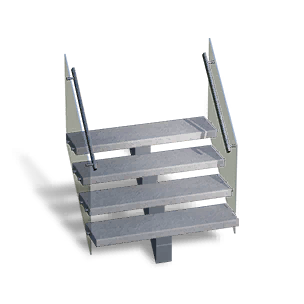Low Steel Glass Narrow Steps