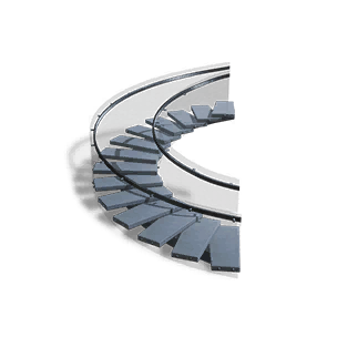 Right Half-Height Steel Spiral Staircase