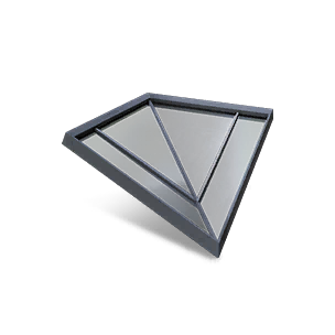 Half-Height Glass Inv Roof Corner