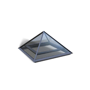 Half-Height Glass Rectangular Pyramid Roof