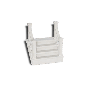 Plaster White Low Concrete Narrow Steps