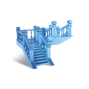 Luminous Left 1/2 Height Half-Pace Stairs