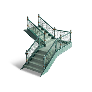 Right 1/2 Height Springtime Corner Stairs