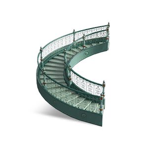 Right 1/2 Height Springtime Spiral Staircase