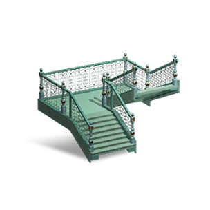 Left 1/2 Height Springtime Half-Pace Stairs
