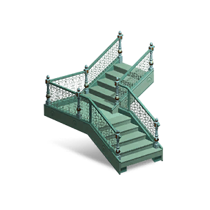 Left 1/2 Height Springtime Corner Stairs