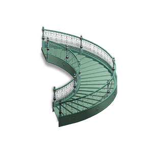 Left 1/2 Height Springtime Spiral Staircase
