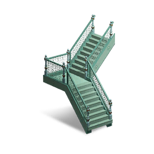 Left Springtime Corner Stairs