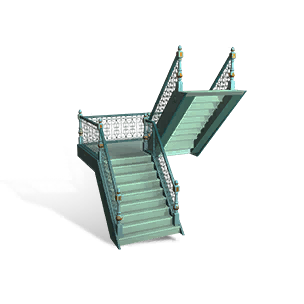 Left Springtime Half-Pace Stairs