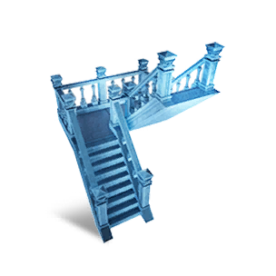 Luminous Left Half-Pace Stairs