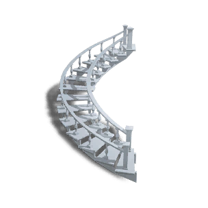 Right Plaster White Concrete Spiral Staircase