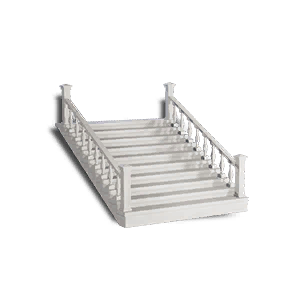 Plaster White Concrete Short Steps