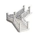 Left 1/2 High Plaster White Concrete Corner Stairs