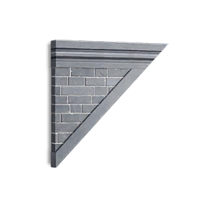Small Courtyard Style Inv Right-sloping Wall