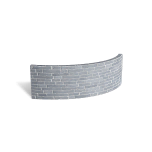 Courtyard Style Curved Half-Wall