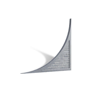 Courtyard Style Left Crescent Wall
