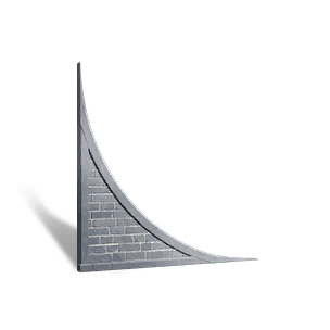 Courtyard Style Right Crescent Wall