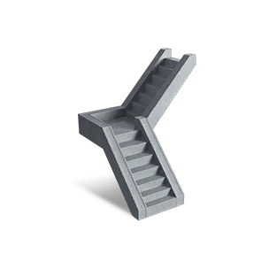 Courtyard Style Left Corner Stairs