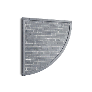 Courtyard Style Inv Right Fan Wall