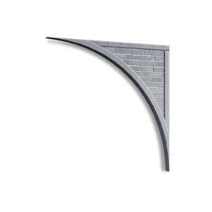 Courtyard Style Inv Left Crescent Wall