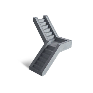 Courtyard Style Right Corner Stairs