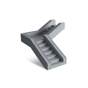 Courtyard Style Left 1/2 Height Corner Stairs