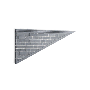 Courtyard Style 1/2 Height Inv Right-sloping Wall
