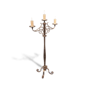 Three-Headed Iron Candelabra