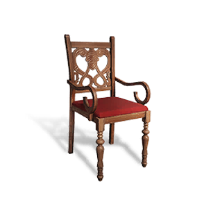 Wooden Chair with Red Cushion