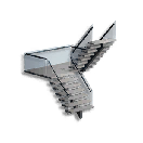 Left Steel Glass Half-Pace Stairs crafting recipe in Once Human