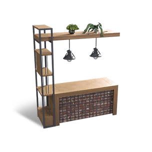 Minimalist Wooden Small Bar Counter crafting recipe in Once Human