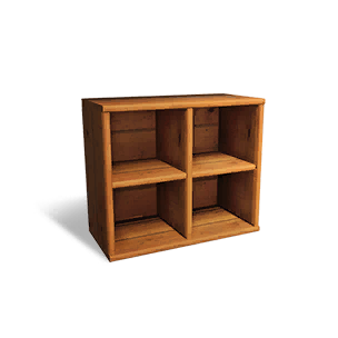 Four-Grid Wall-Mounted Wooden Cabinet crafting recipe in Once Human
